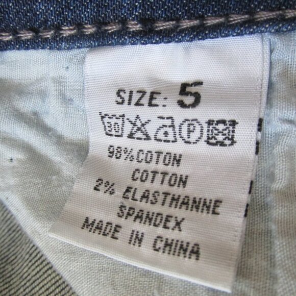 Liuces Distressed Womens Jeans Size 5 Denim Rhinestone Pockets Pants Juniors - Picture 7 of 11